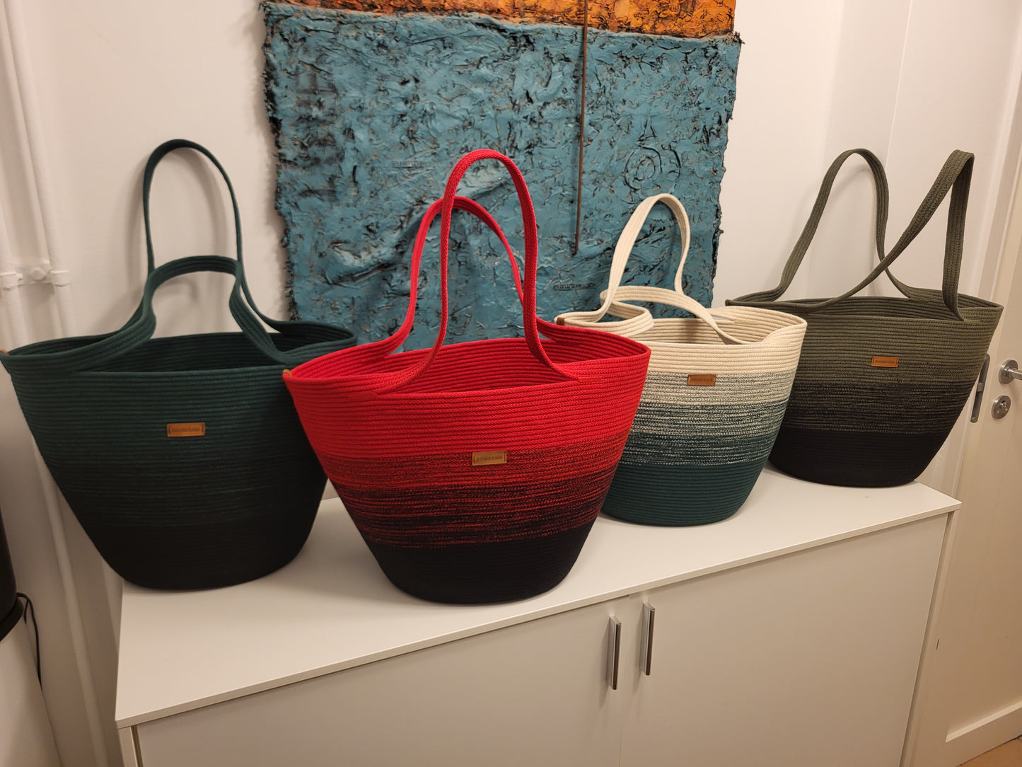 City Bag ombre. Svart och olivgrön.