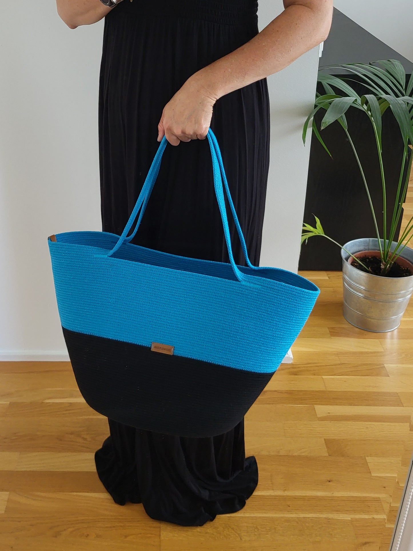 City Bag - Svart & blå lagun