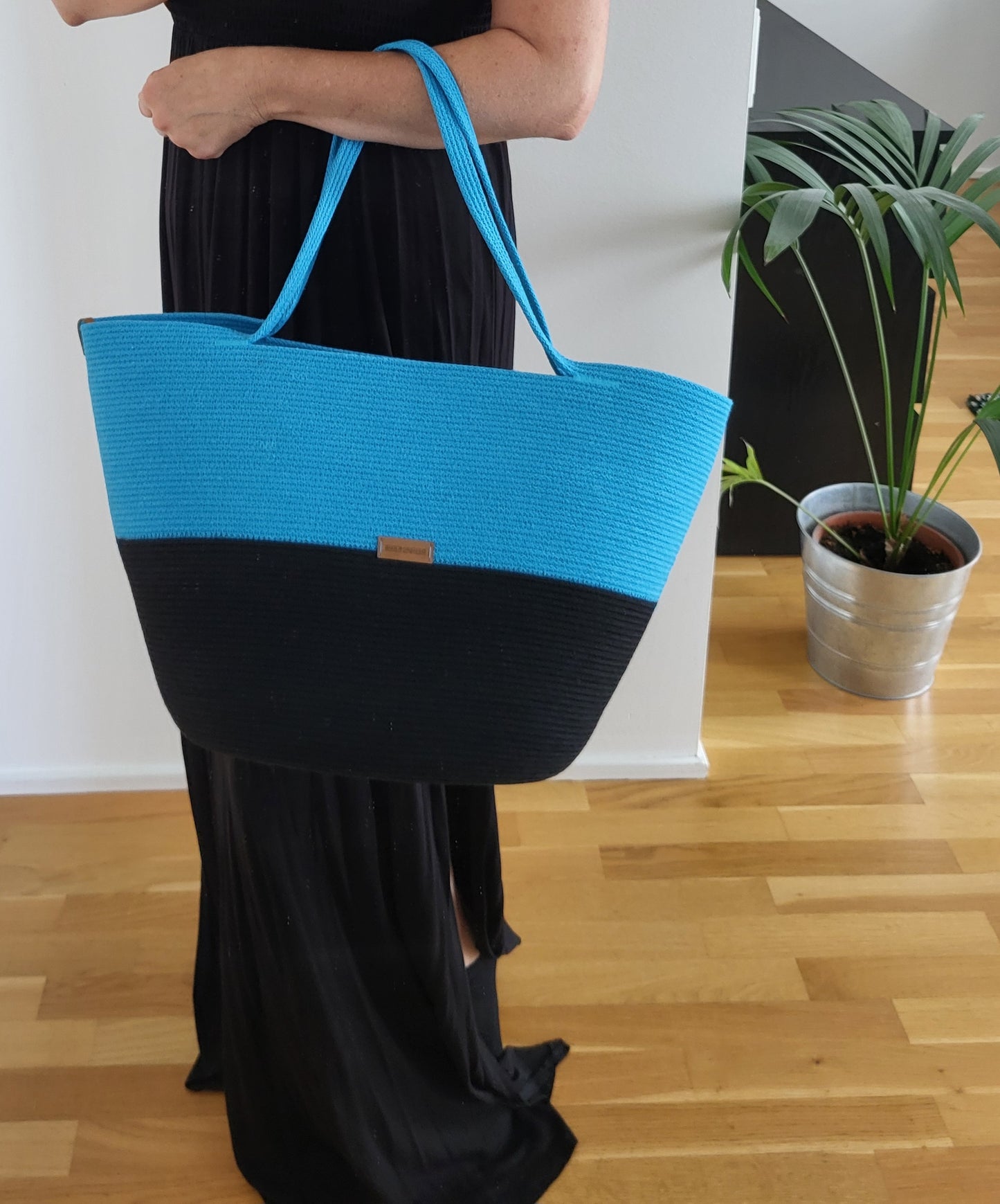 City Bag - Svart & blå lagun