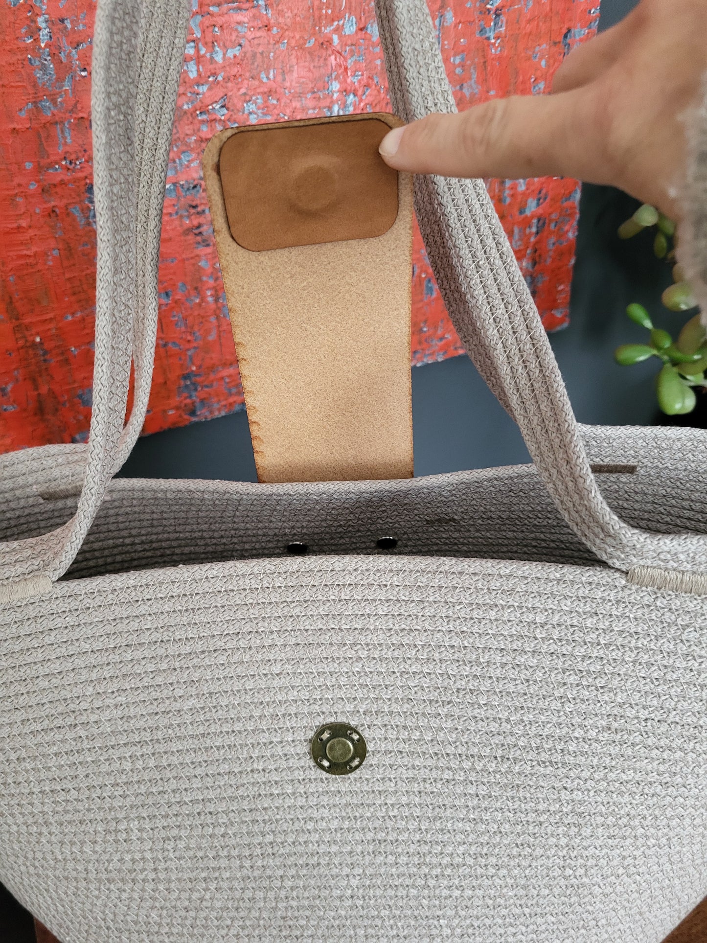 City Bag med läderspänne. Cappucino.