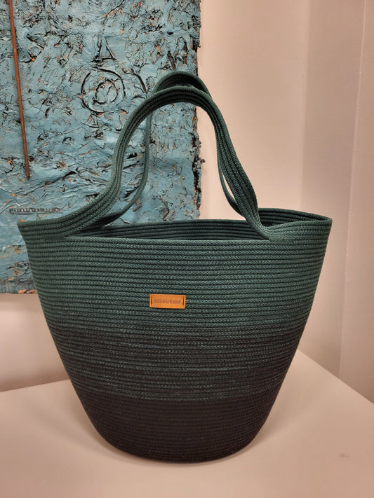 City Bag ombre. Svart och buteljgrön.
