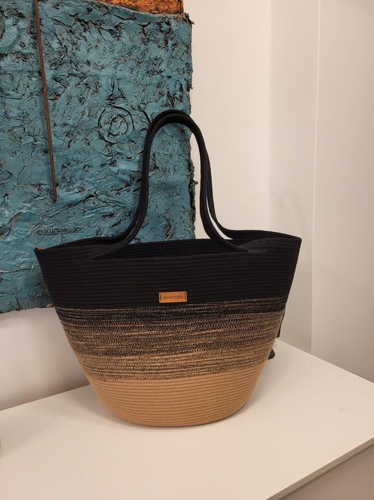 City Bag ombre. Karamel och svart.