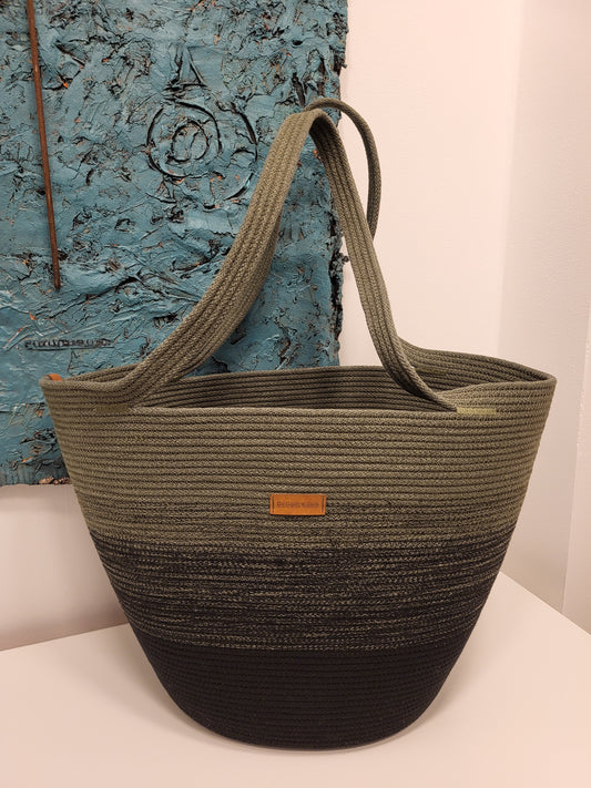 City Bag ombre. Svart och olivgrön.