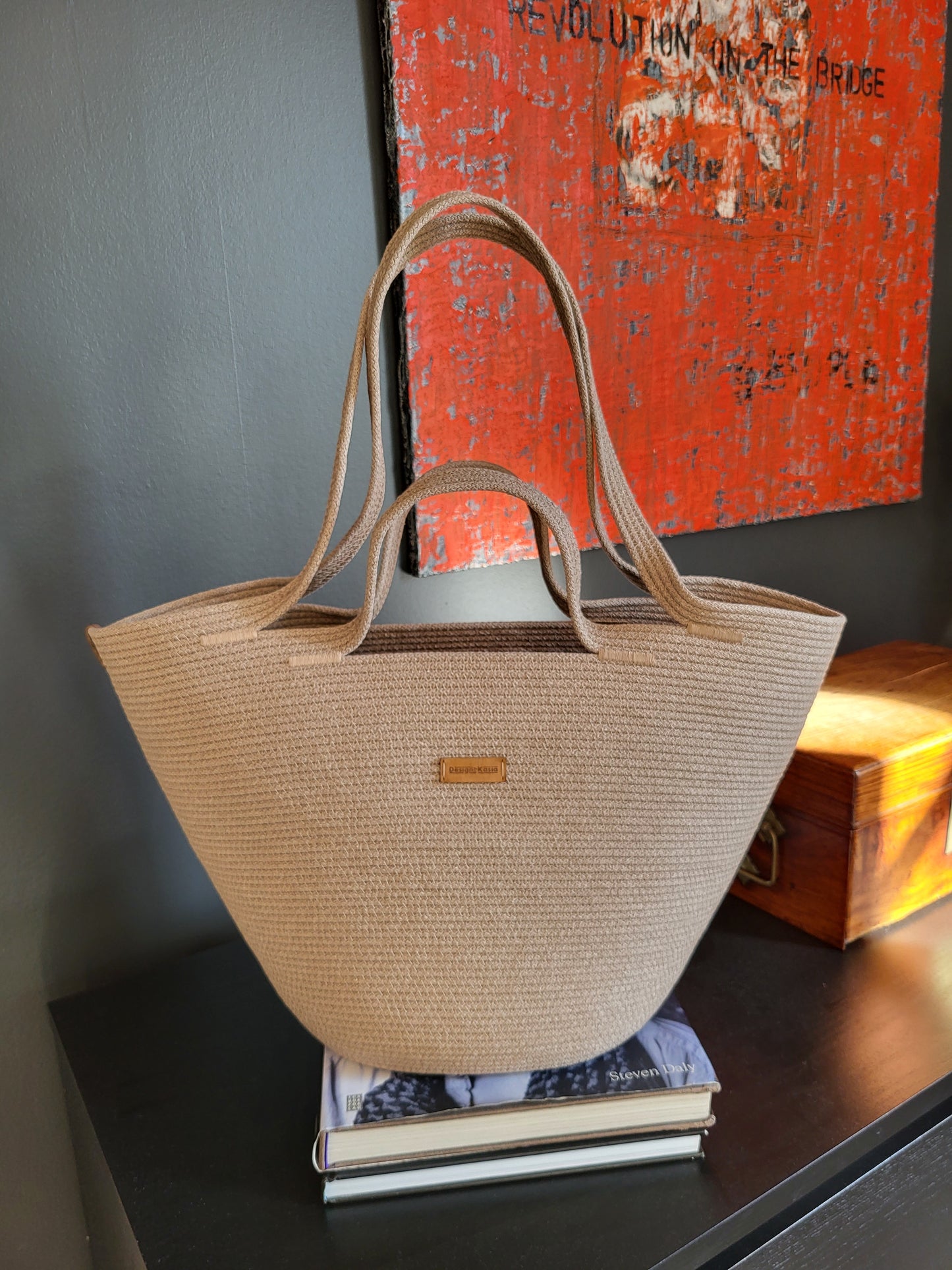 City Bag Horizon, dubbla handtag. Cappucino