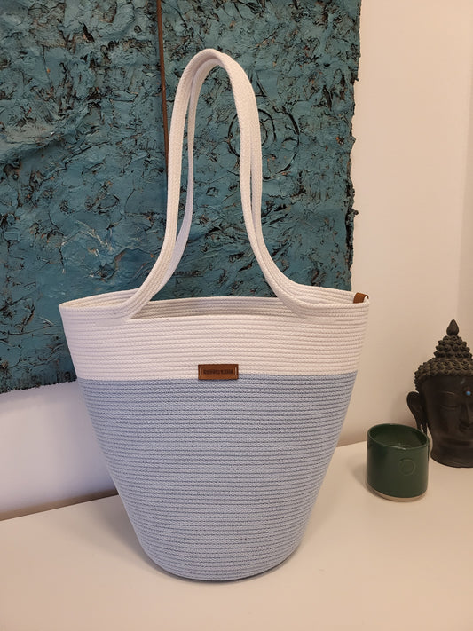 City Bag. Himmelsblå och vit