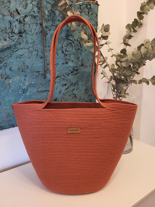 City Bag, oval botten. Terrakotta