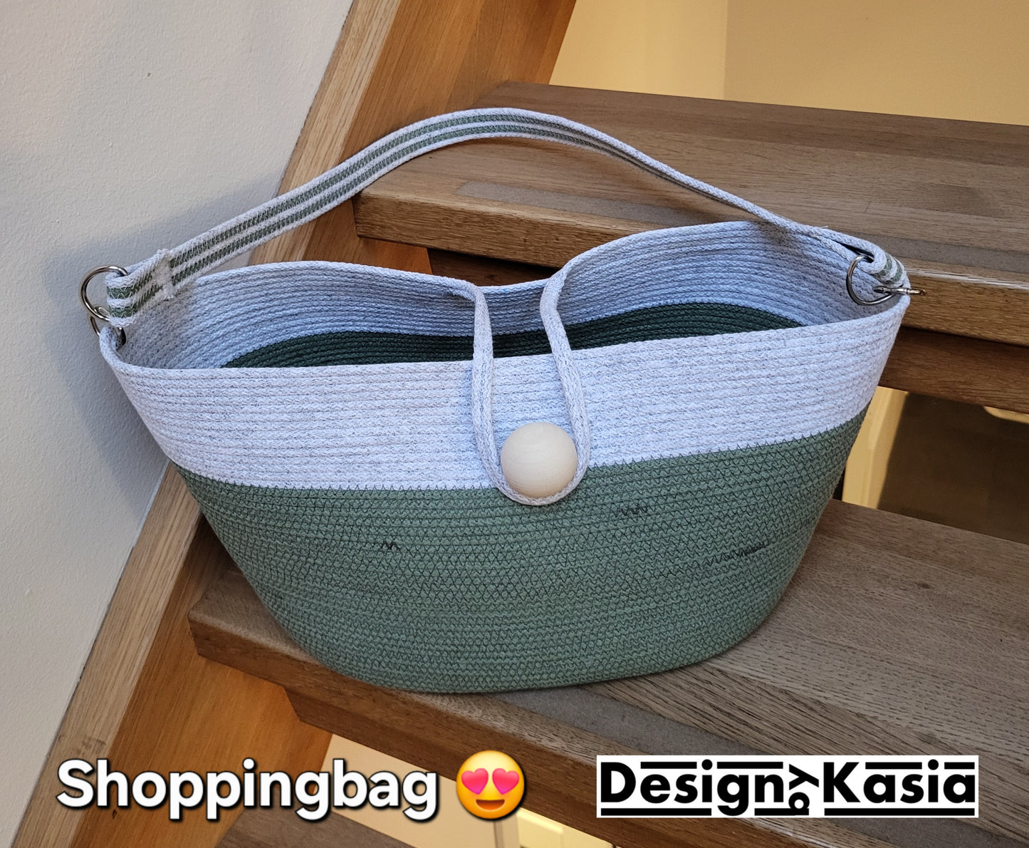 Shoppingbag - Olivgrön och salt & peppar