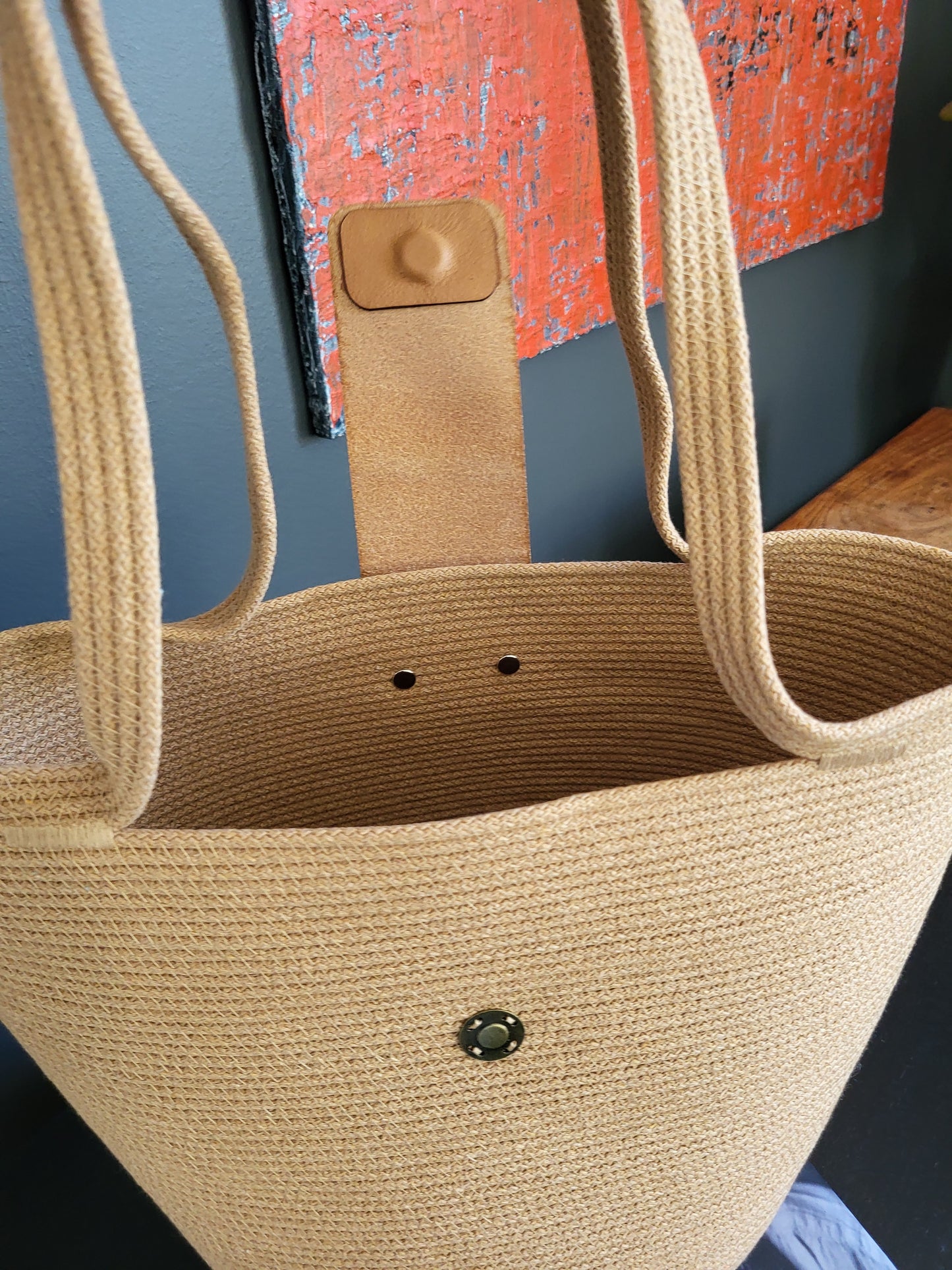 City Bag med läderspänne. Karamell.
