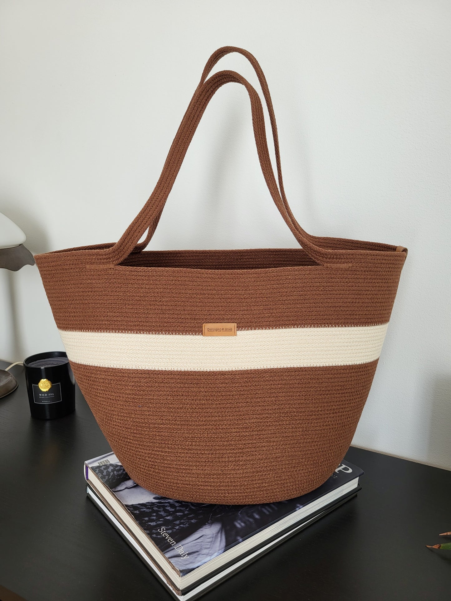 City Bag. Choklad och rå bomull.