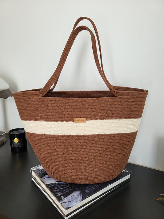 City Bag. Choklad och rå bomull.