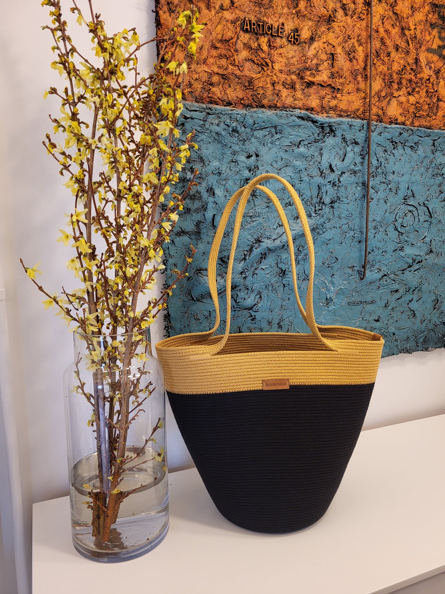 City Bag. Svart och senap