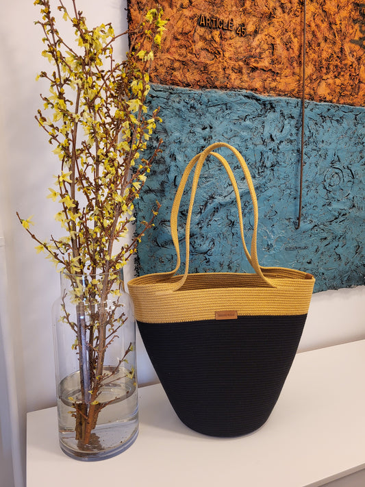 City Bag. Svart och senap