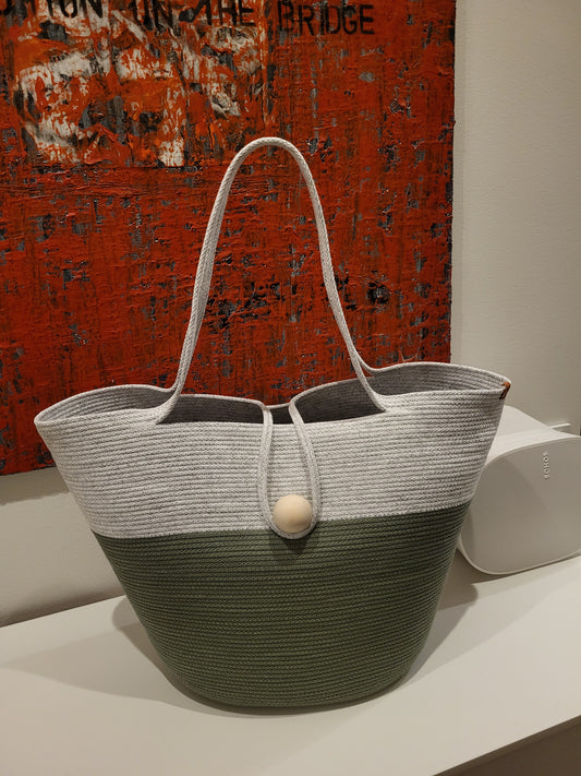 City Bag - Olivgrön och salt & peppar