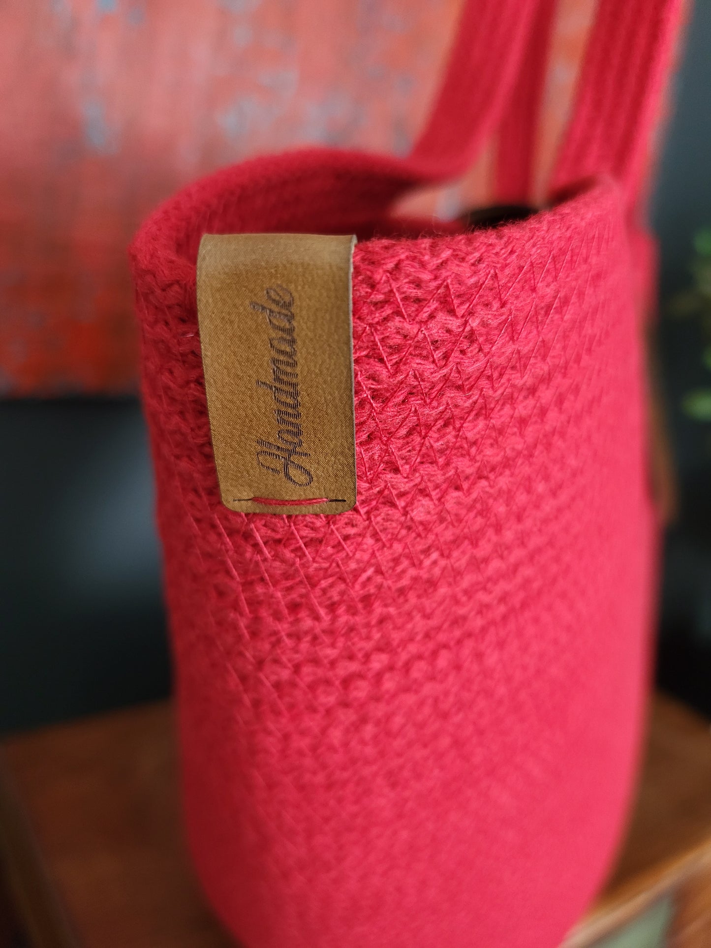 City Bag med läderspänne. Röd