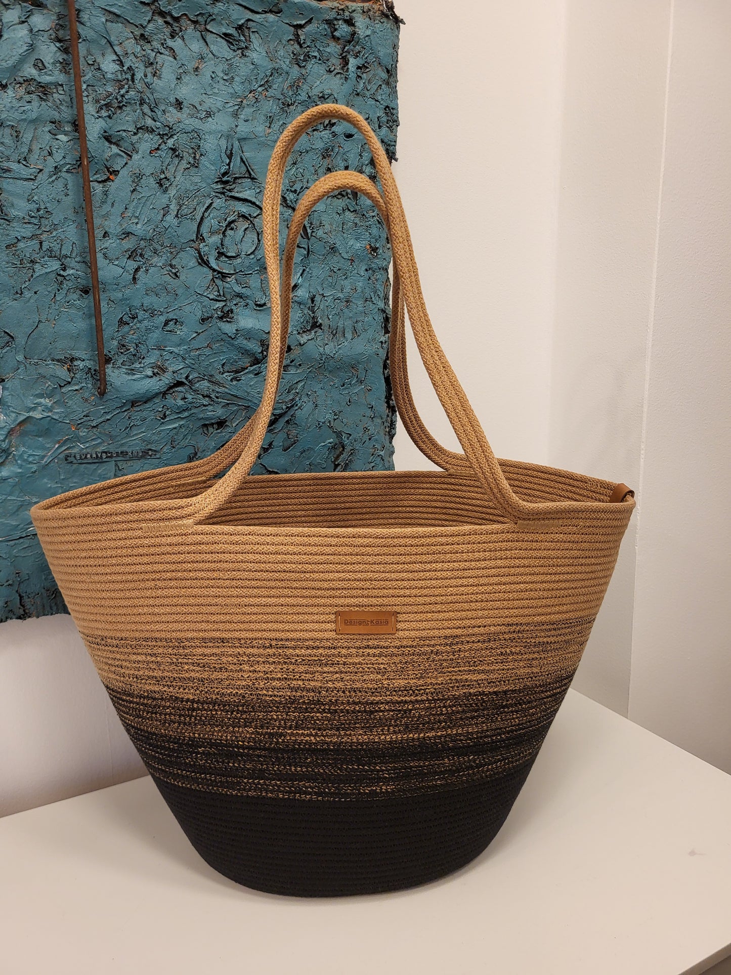 City Bag ombre, svart och karamel