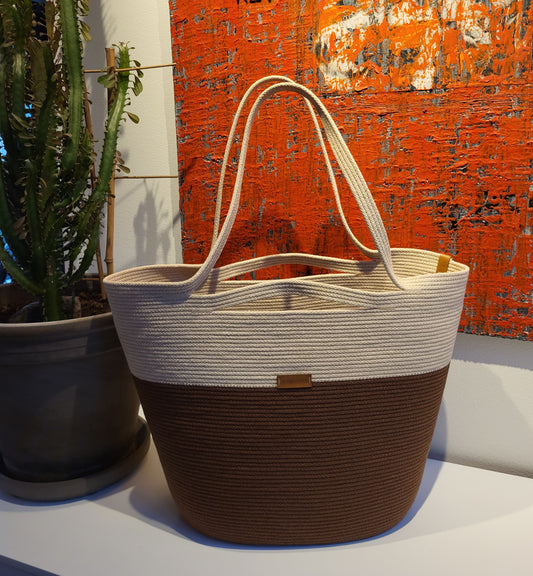 City Bag med dubbla handtag - Choklad och sockerkaka