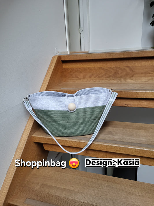 Shoppingbag - Olivgrön och salt & peppar