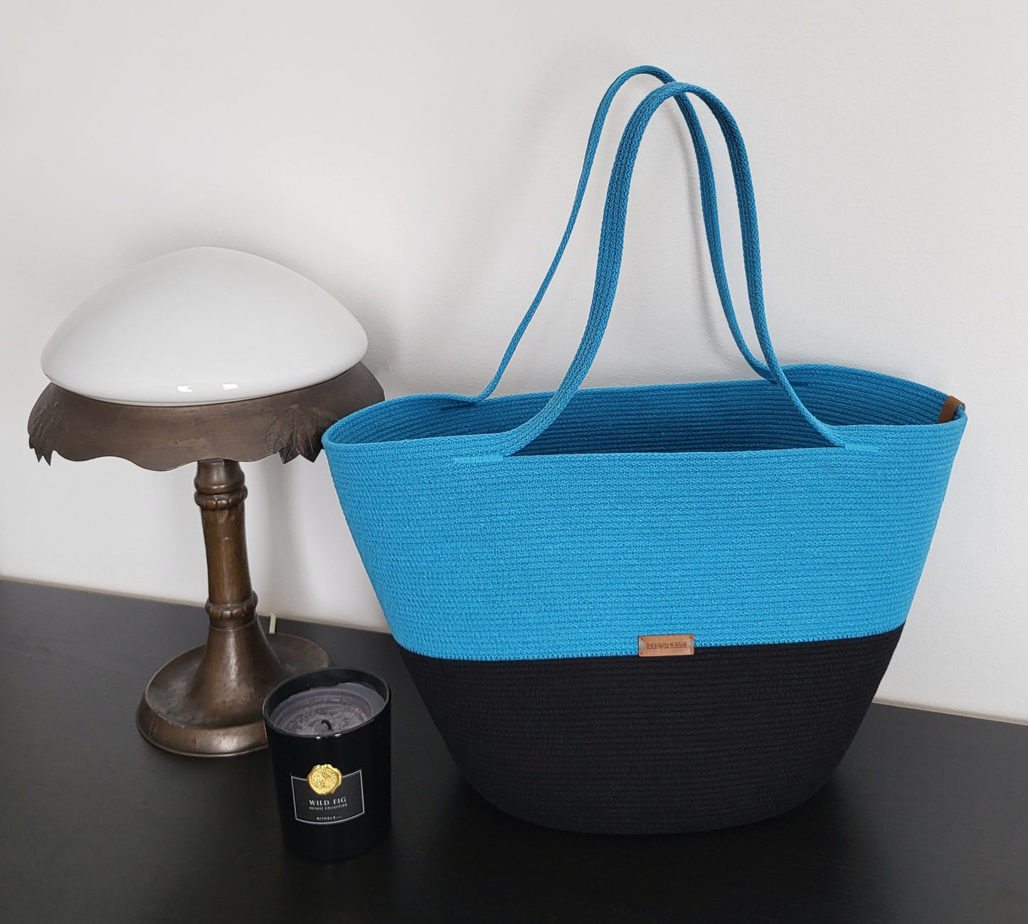 City Bag - Svart & blå lagun