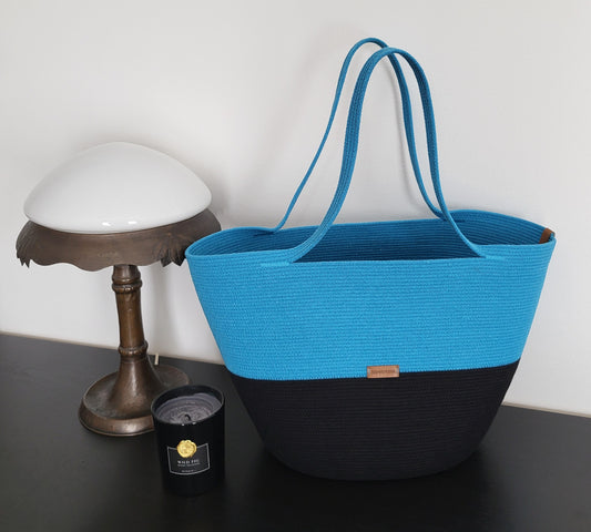 City Bag - Svart & blå lagun