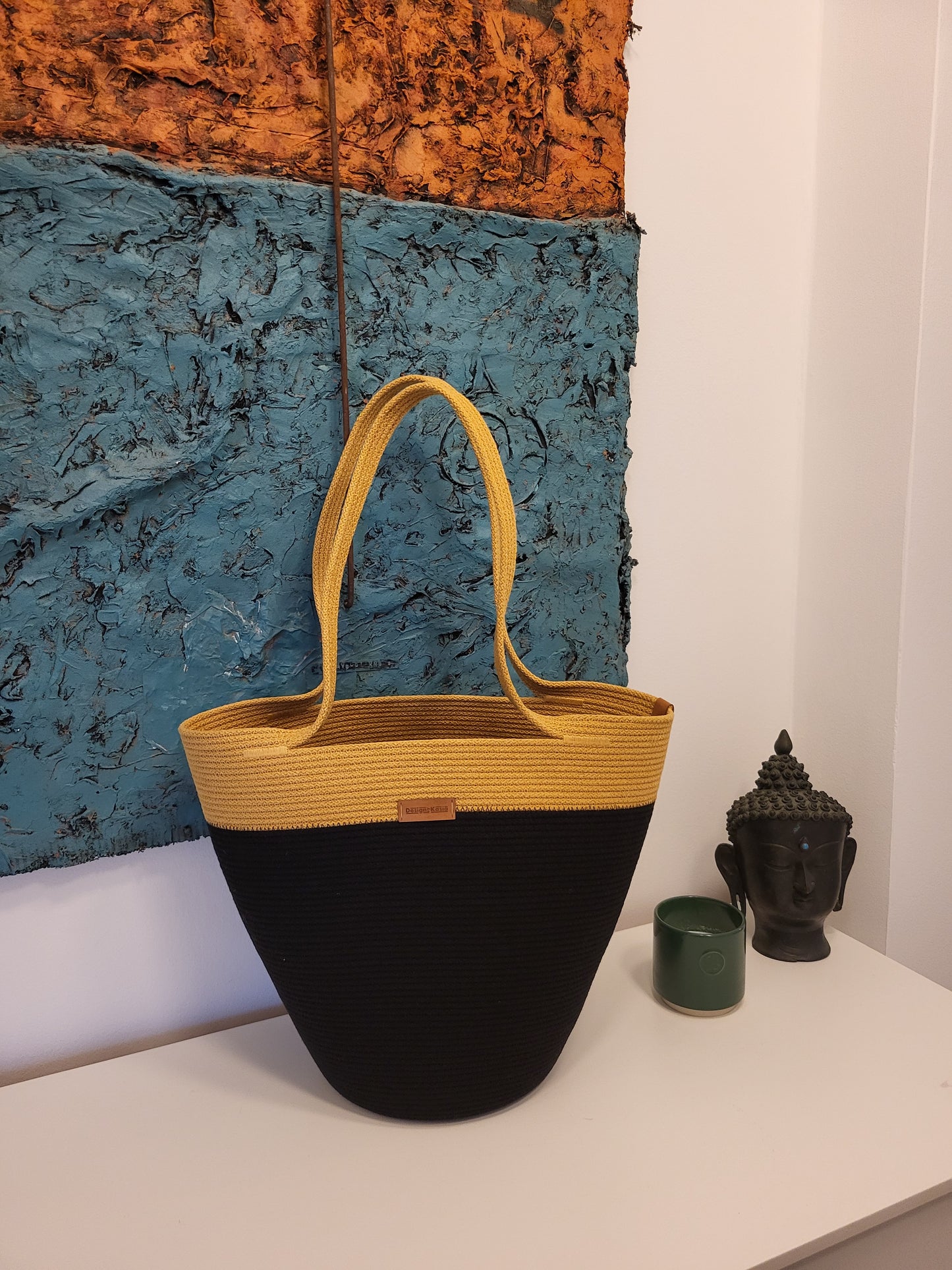 City Bag. Svart och senap