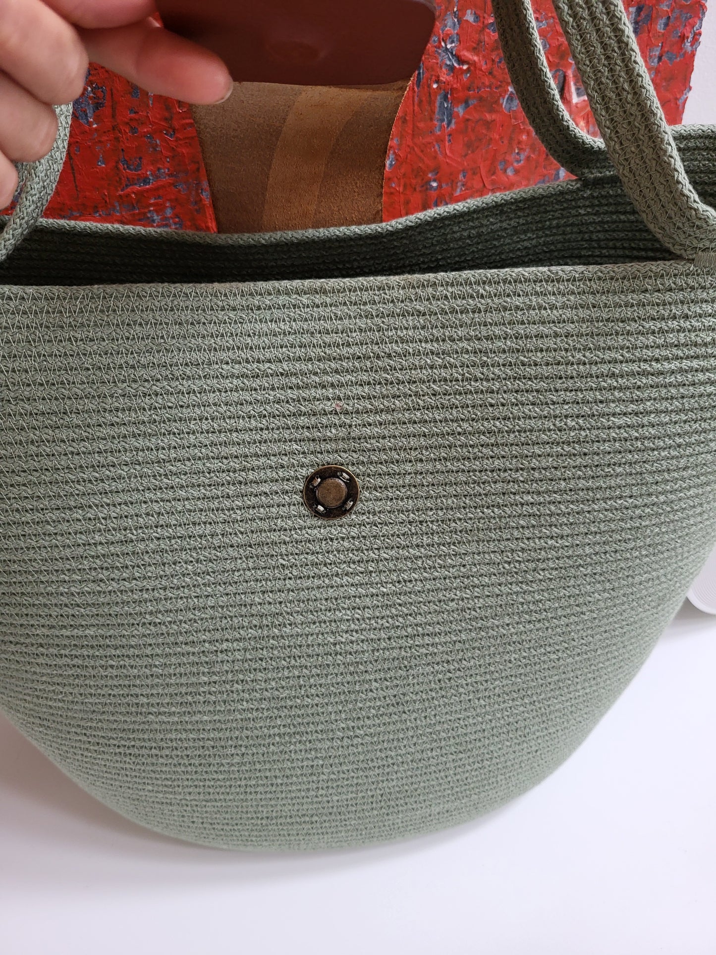 City Bag med spänne av läder - Salvia.