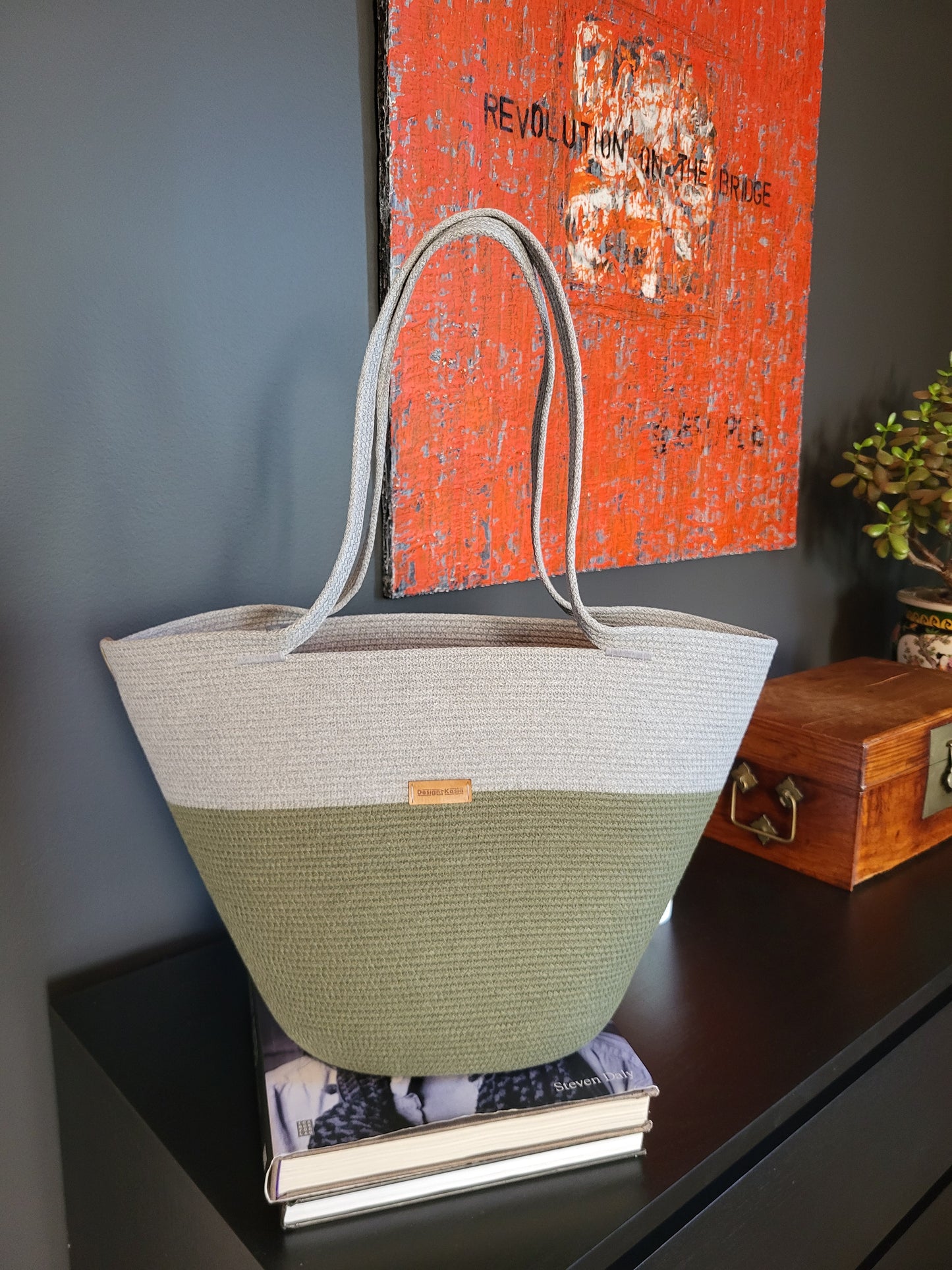 City Bag. Olivgrön och grå.