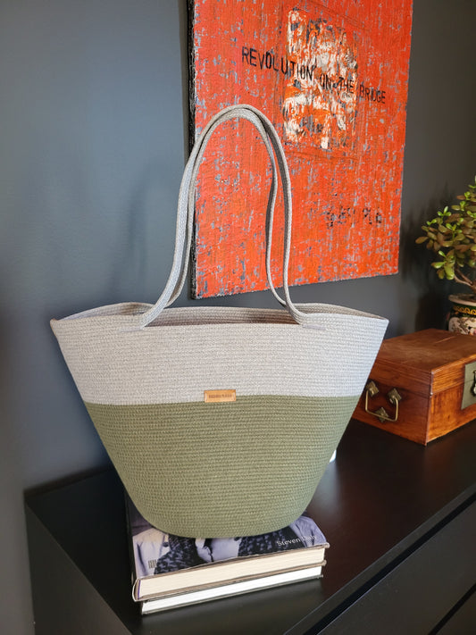 City Bag. Olivgrön och grå.
