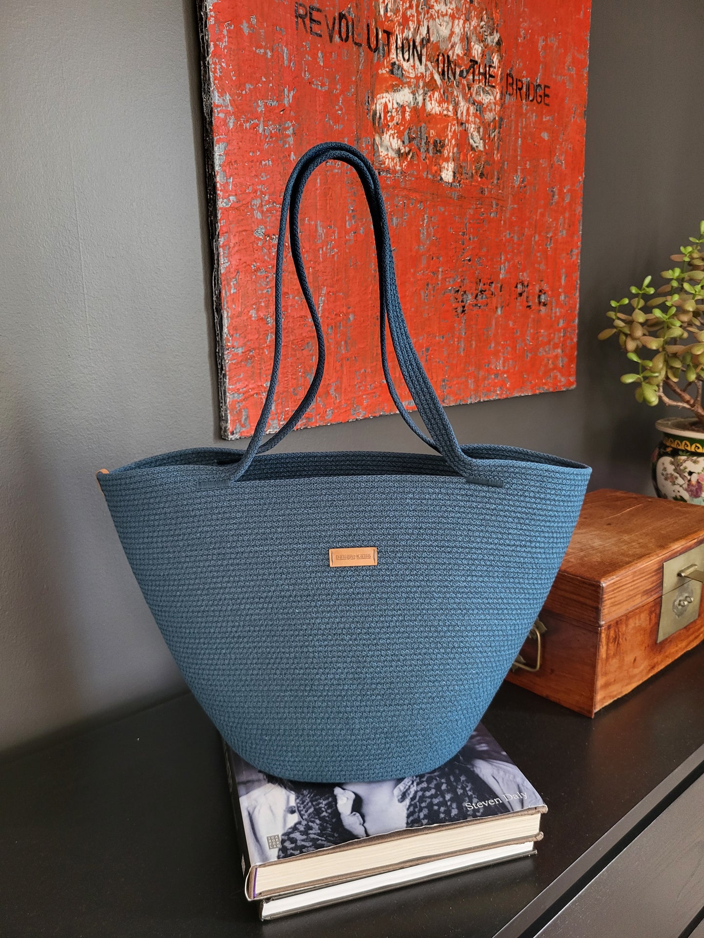 City Bag, oval botten. Petroleum